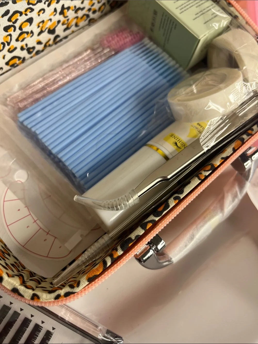 Pink Faux Eyelash Kit with Practice Head and Storage Case - Women Skincare
